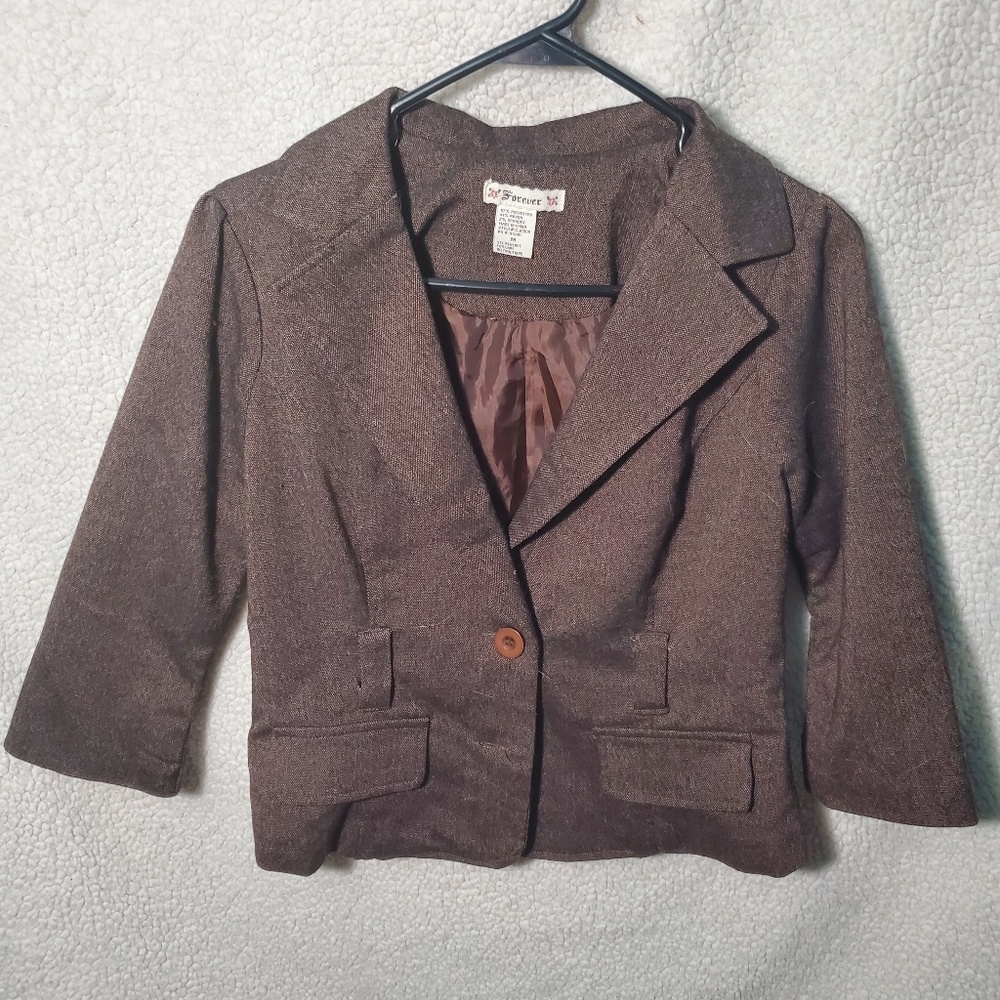 Brown Vintage style half sleeve Blazer